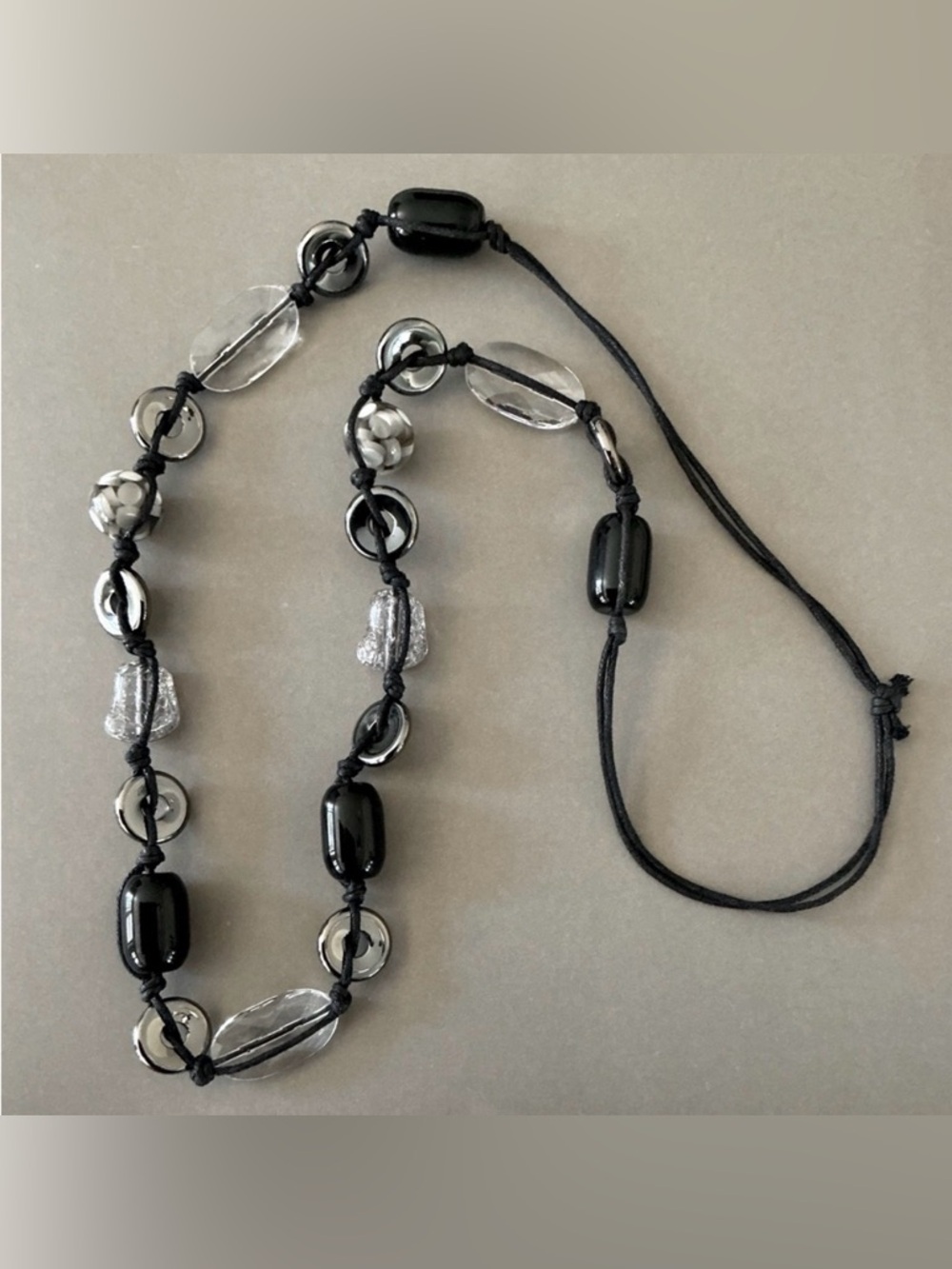 Black and Grey Beaded Necklace